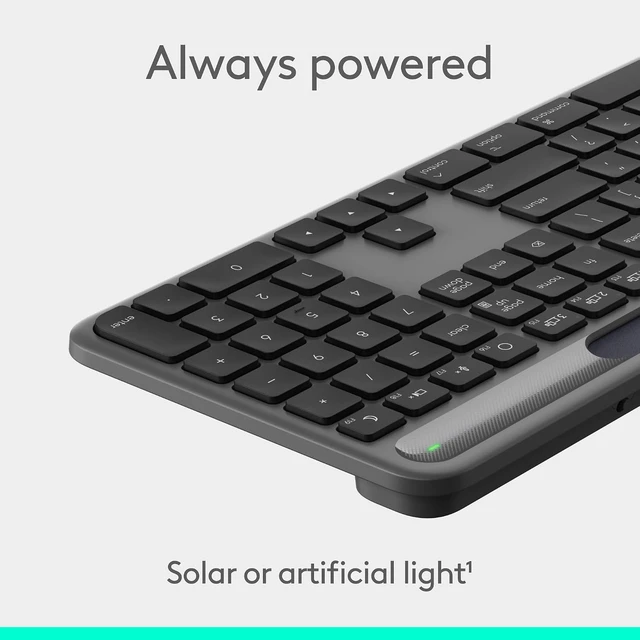 Alt view image 2 of 7 - Signature Slim Solar+ K980 Wireless Bluetooth Keyboard for Mac
