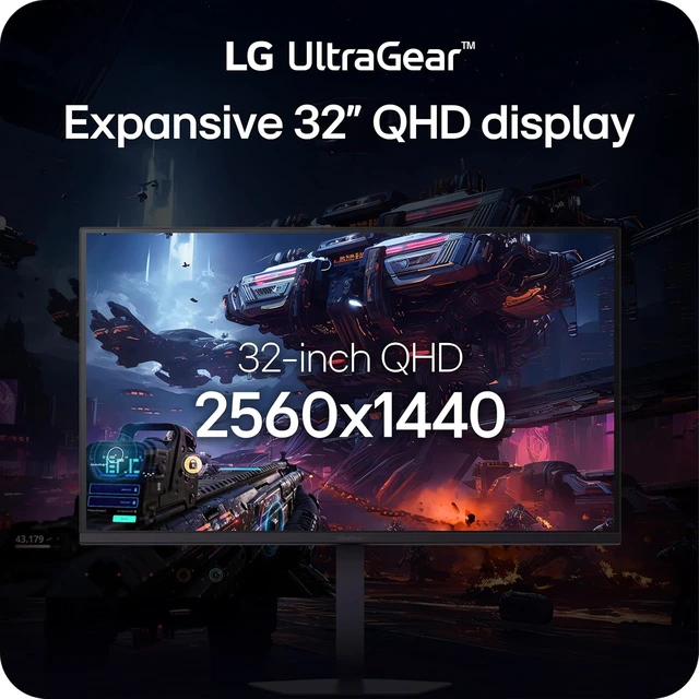 Alt view image 3 of 7 - 32G620B-B 32-Inch UltraGear IPS QHD Gaming Monitor 200Hz, 1ms, G-Sync