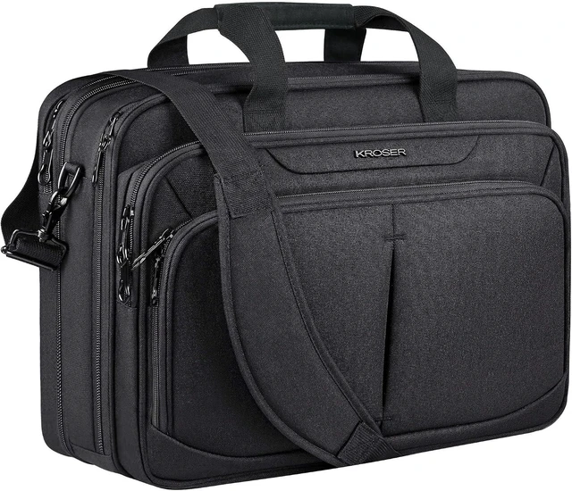 Main image of Expandable 17.3" Laptop Briefcase Business Work Bag (Black)
