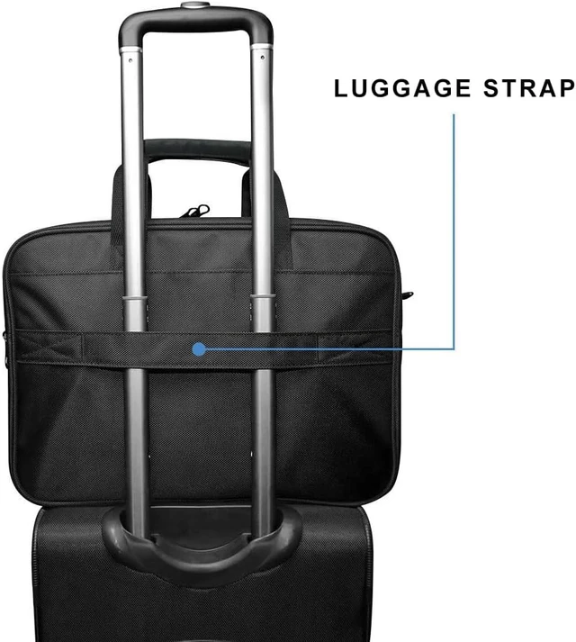 Alt view image 6 of 6 - Expandable 17.3" Laptop Briefcase Business Work Bag (Black)