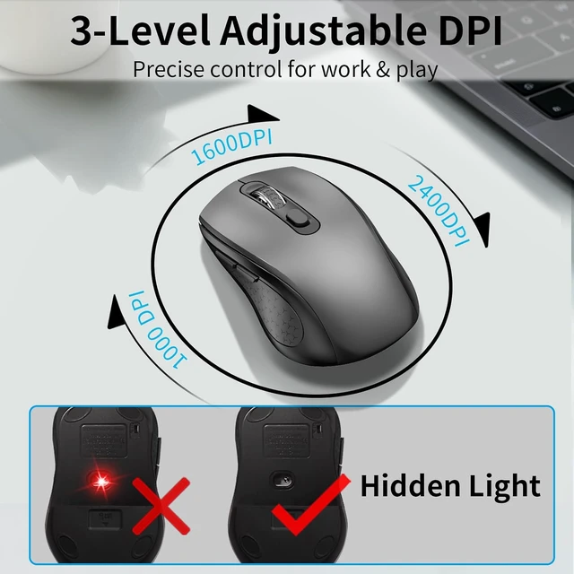 Alt view image 6 of 7 - Slim Silent Wireless Keyboard & Mouse Combo Full-Size Computer Keyboard