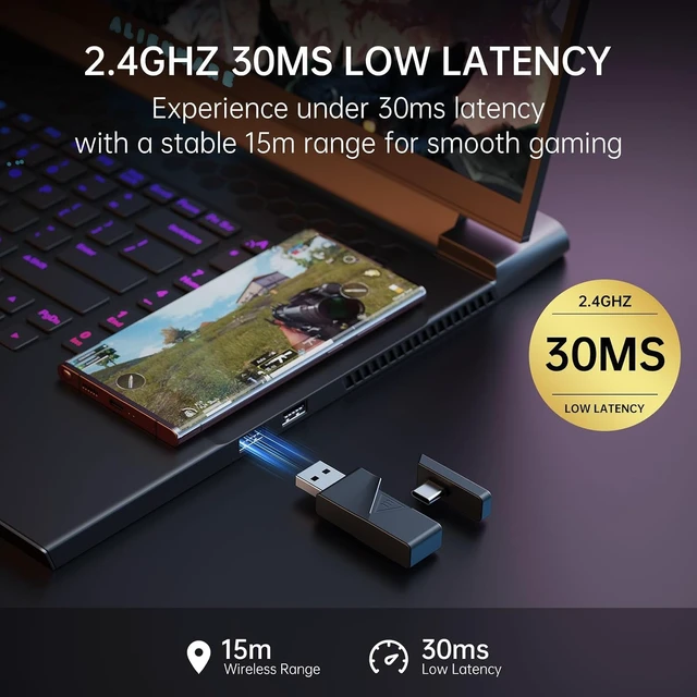 Alt view image 3 of 7 - 2.4GHz Wireless Gaming Headset for PS5/PS4/PC/Switch/Mobile/Mac