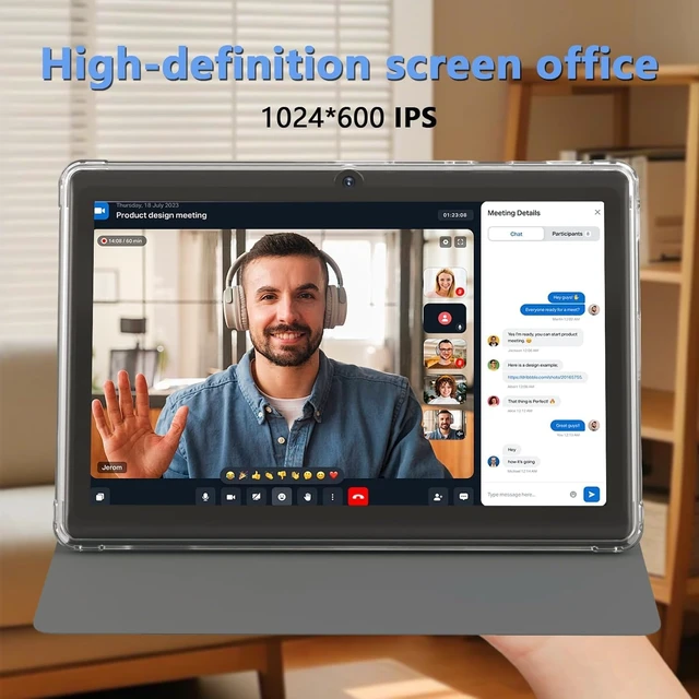 Alt view image 6 of 7 - 7-Inch Android 14 Tablet with Case 8GB RAM+32GB ROM, 1TB Expandable, 1.6GHz Quad-Core, 1024*600 IPS HD Touchscreen, 5MP Camera, WiFi, Bluetooth