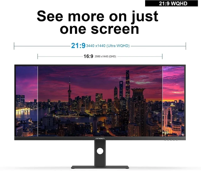 Alt view image 2 of 7 - 40C1R 40" WQHD Ultrawide Monitor 3440 x 1440p, 144Hz, FreeSync Premium, HDR400, 21:9 IPS, 95% DCI-P3, 500 Nits, USB Type-C, HDMI, Height Adjustable