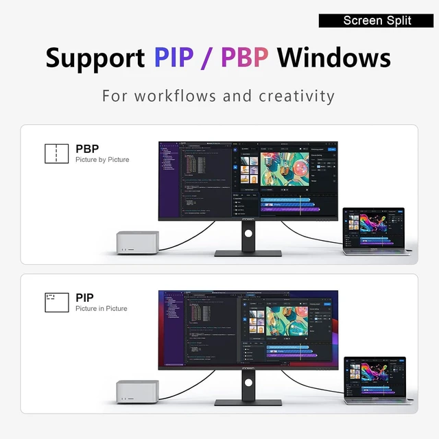 Alt view image 4 of 7 - 40C1R 40" WQHD Ultrawide Monitor 3440 x 1440p, 144Hz, FreeSync Premium, HDR400, 21:9 IPS, 95% DCI-P3, 500 Nits, USB Type-C, HDMI, Height Adjustable