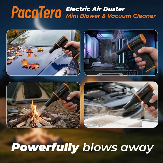 Alt view image 7 of 7 - 150000RPM Cordless Electric Air Duster with Vacuum 10000mAh, for PC & Keyboard