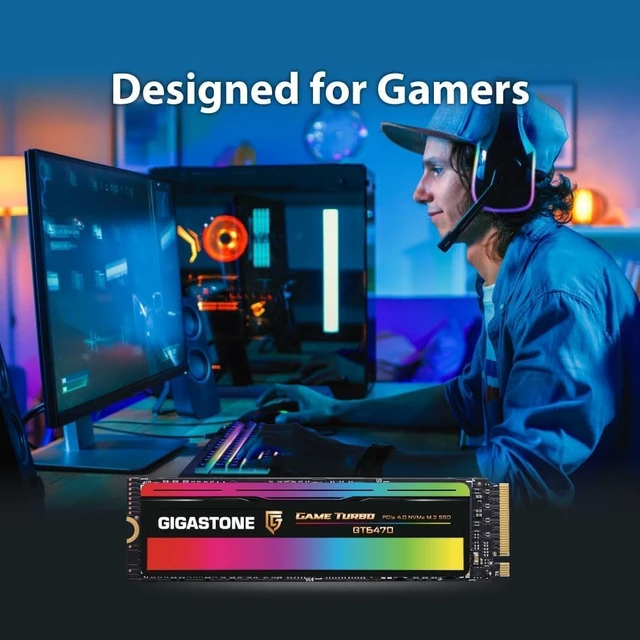 Alt view image 3 of 6 - 2TB Game Turbo PCIe Gen4x4 SSD (2-Pack) Up to 7,300MB/s, SLC Caching, M.2 NVMe PCIe 4.0 2280 Internal Solid State Drive for Gaming/PC/Laptop, 5-Year Warranty