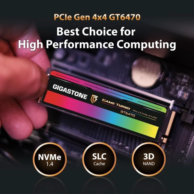 Alt view image 4 of 6 - 2TB Game Turbo PCIe Gen4x4 SSD (2-Pack) Up to 7,300MB/s, SLC Caching, M.2 NVMe PCIe 4.0 2280 Internal Solid State Drive for Gaming/PC/Laptop, 5-Year Warranty