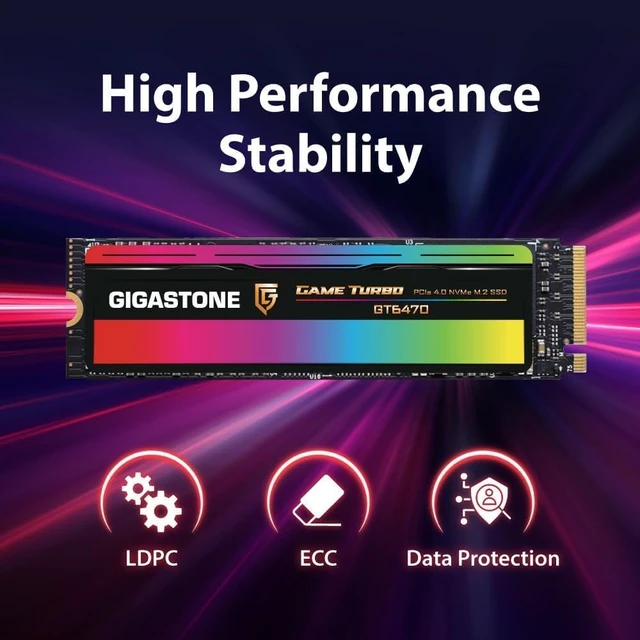 Alt view image 5 of 6 - 2TB Game Turbo PCIe Gen4x4 SSD (2-Pack) Up to 7,300MB/s, SLC Caching, M.2 NVMe PCIe 4.0 2280 Internal Solid State Drive for Gaming/PC/Laptop, 5-Year Warranty