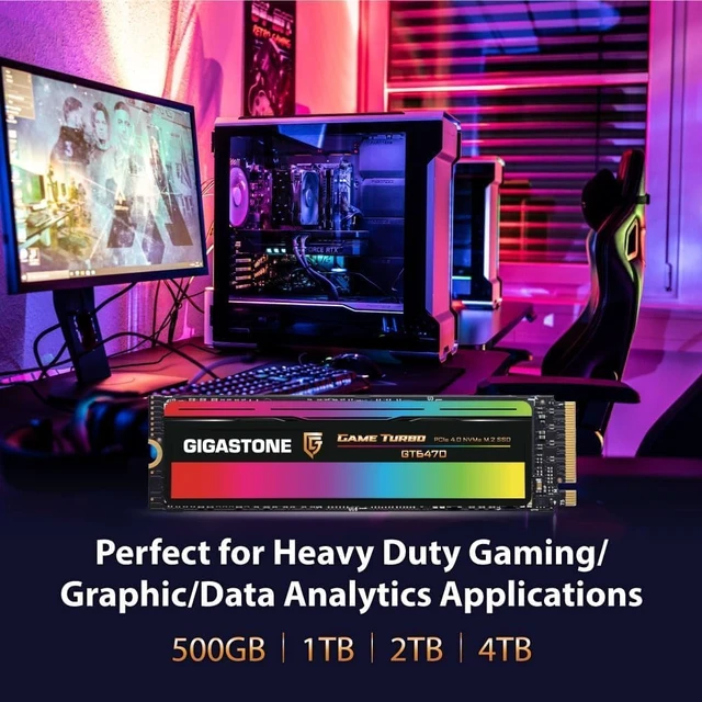 Alt view image 6 of 6 - 2TB Game Turbo PCIe Gen4x4 SSD (2-Pack) Up to 7,300MB/s, SLC Caching, M.2 NVMe PCIe 4.0 2280 Internal Solid State Drive for Gaming/PC/Laptop, 5-Year Warranty