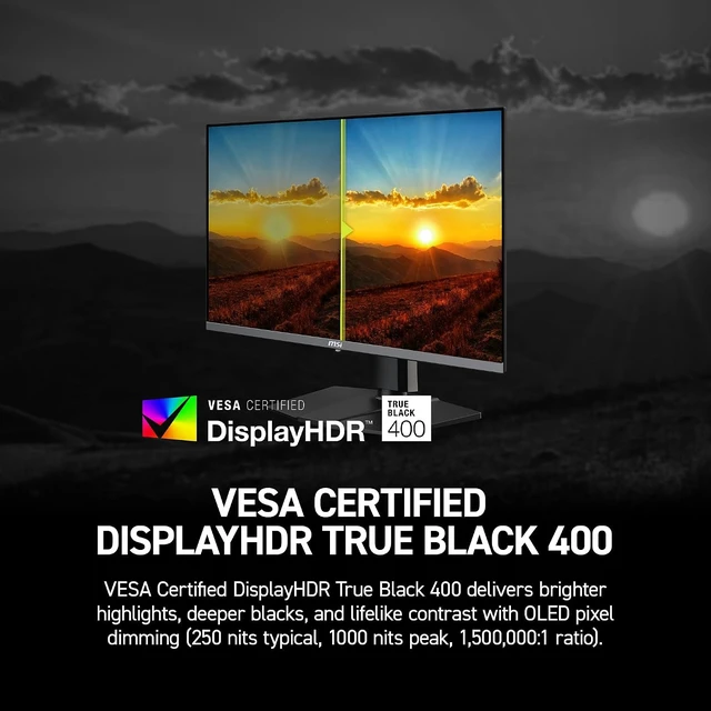 Alt view image 6 of 7 - MAG 272UP QD-OLED X24 27-Inch 4K UHD Gaming Monitor 3840 x 2160 Quantum Dot OLED, 240Hz, 0.03ms, DisplayHDR True Black 400, FreeSync Premium Pro, USB-C (15W PD), Frameless (Black)