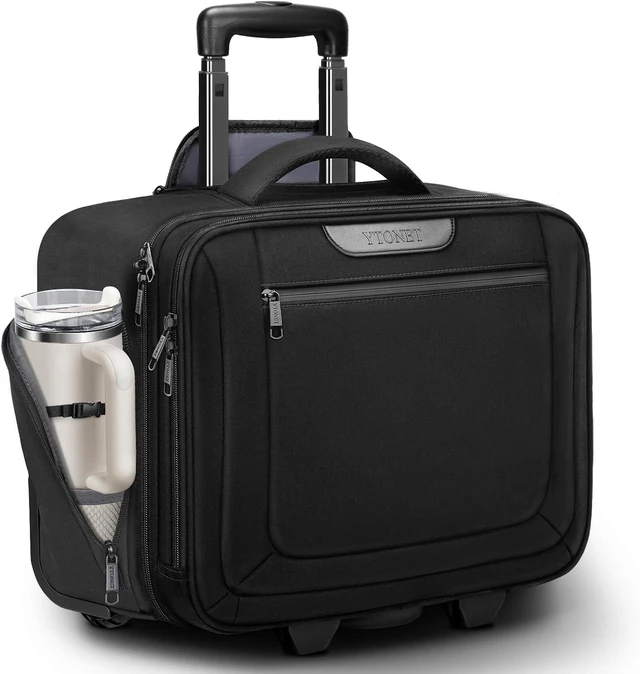Main image of Rolling Laptop Bag for Women Rolling Briefcase with Cup Holder for Men