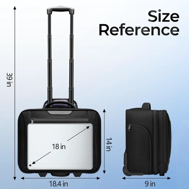 Alt view image 7 of 7 - Rolling Laptop Bag for Women Rolling Briefcase with Cup Holder for Men