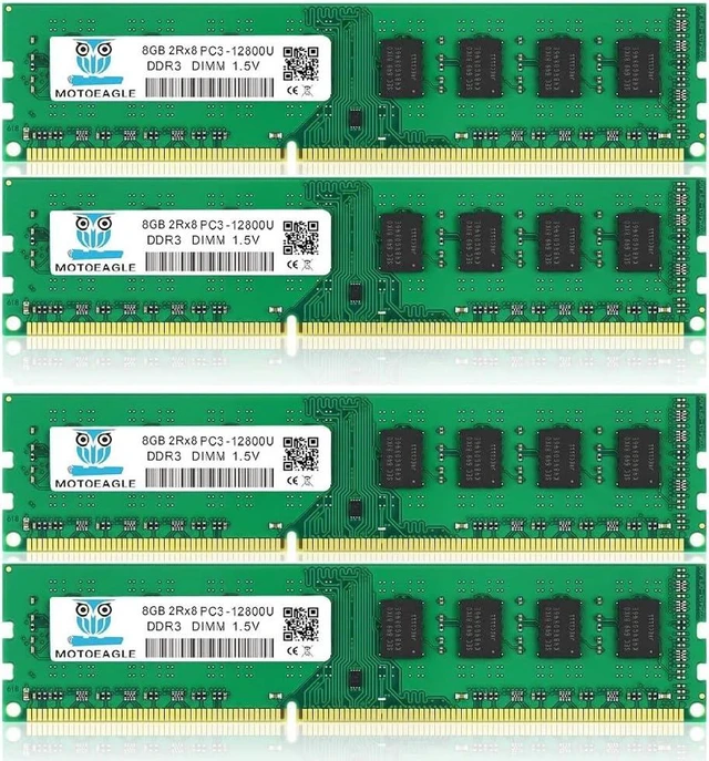 Main image of 32GB (4x8GB) DDR3-1600 PC3-12800U Desktop Memory Kit UDIMM 2Rx8, 240-Pin, 1.5V CL11 Non-ECC