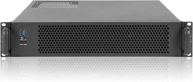 Alt view image 2 of 7 - MicroATX/Mini-ITX 2U Rackmount Server Case Max 7x3.5 Bays, USB3.0 with 2.0 Adapter, ATX PSU Support, Top or Side Cooling, 15.7" Depth