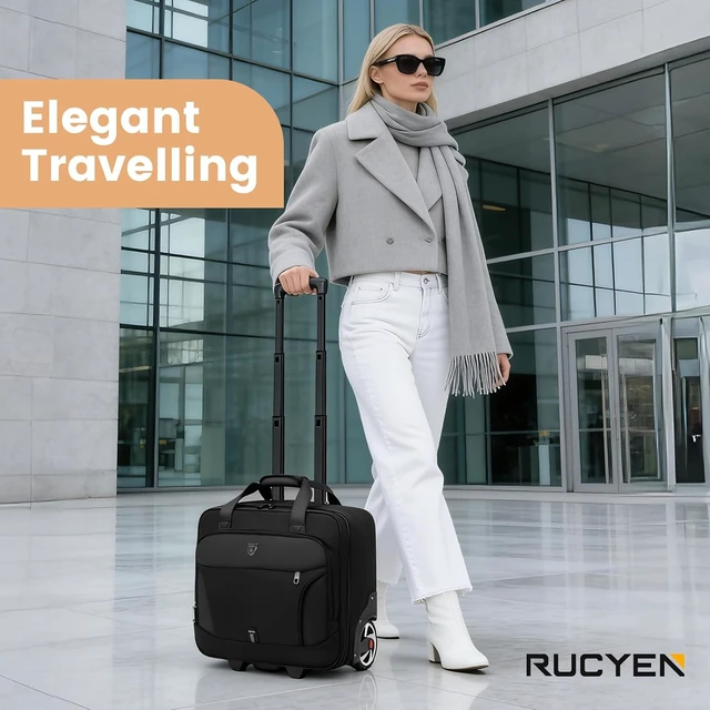 Alt view image 6 of 7 - Rolling Laptop Briefcase on Wheels for Men & Women Carry-On Bag for Business Travel