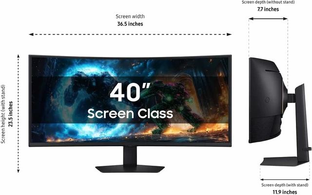 Alt view image 3 of 7 - Odyssey G7 (G75F) 40" WUHD Curved Gaming Monitor