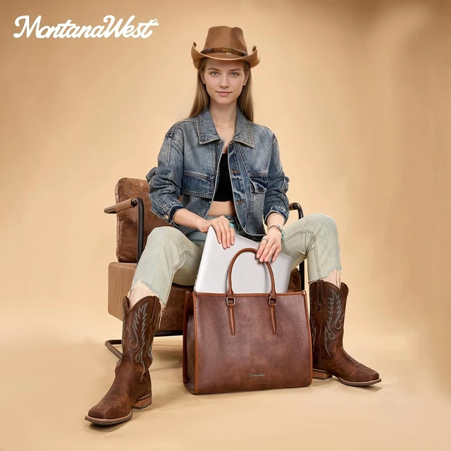 Alt view image 2 of 6 - 15.6-Inch Laptop Tote Bag for Women Business Office Work Briefcase with Adjustable Shoulder Strap