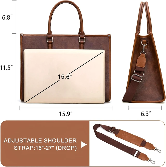 Alt view image 6 of 6 - 15.6-Inch Laptop Tote Bag for Women Business Office Work Briefcase with Adjustable Shoulder Strap