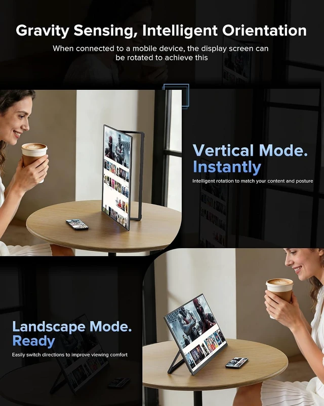 Alt view image 5 of 7 - 15.6" Wireless Portable Monitor with 8000mAh Battery (4-5H)