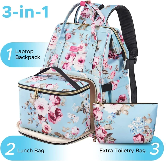 Alt view image 2 of 6 - 15.6-Inch Laptop Lunch Backpack for Women Durable, with USB Port