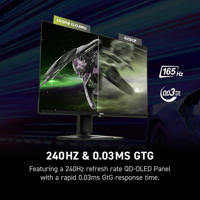 Alt view image 6 of 7 - MAG 321UP QD-OLED 32-Inch 3840 x 2160 (UHD) Computer Monitor 165Hz, 0.03ms, FreeSync Premium Pro, HDMI 2.1, DisplayPort 1.4a, VESA, Height Adjustable (Black)