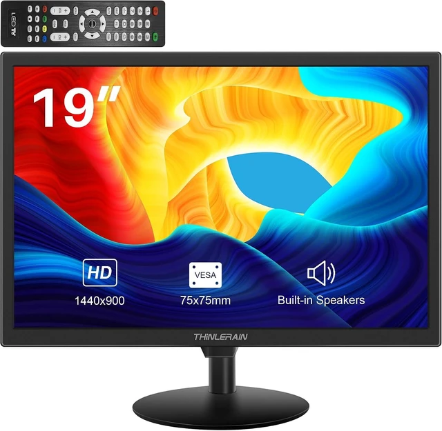 Main image of 19-Inch Computer Monitor 1440x900 with HDMI/VGA/AV/BNC/USB Ports, 60Hz, 5ms, VESA, Built-In Speakers for Office & Home