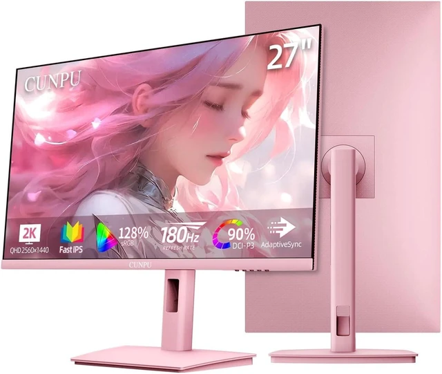 Main image of 27" 2560x1440 Ultra-Fast IPS Gaming Monitor 200Hz, 1ms GTG (Pastel Pink)