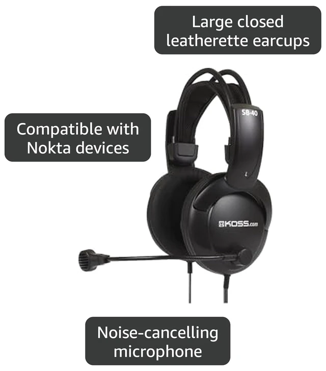 Alt view image 2 of 2 - SB40 Computer Headset with Microphone (black/gold)