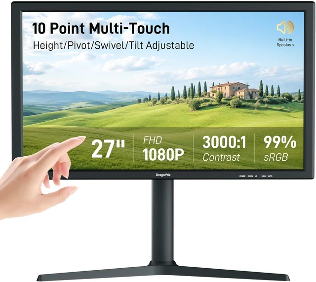Main image of 27-Inch Touchscreen Monitor VA Panel, 3000:1 Contrast, 99% sRGB PC Touch Screen