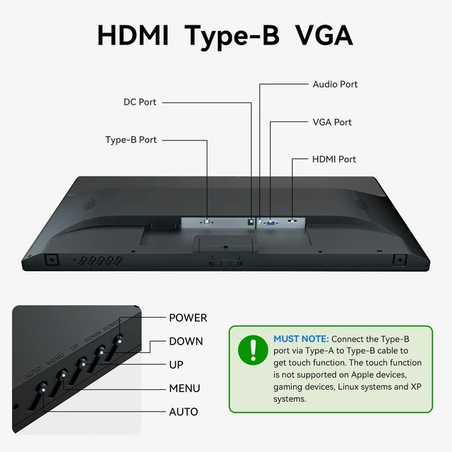 Alt view image 6 of 7 - 27-Inch Touchscreen Monitor VA Panel, 3000:1 Contrast, 99% sRGB PC Touch Screen