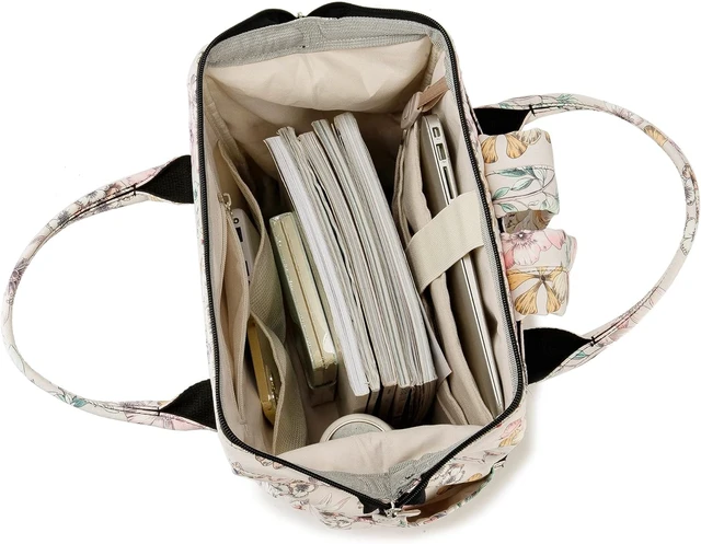 Alt view image 2 of 7 - Wide-Open Laptop Backpack for Up to 15.6-Inch Men & Women Travel Outdoor Backpack (Floral)