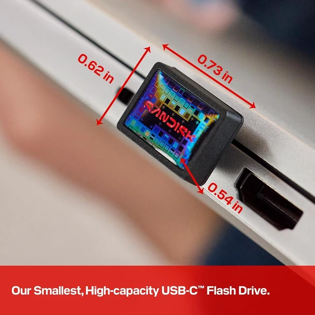 Alt view image 7 of 7 - 256GB Extreme Fit USB-C Flash Drive Up to 400MB/s Read