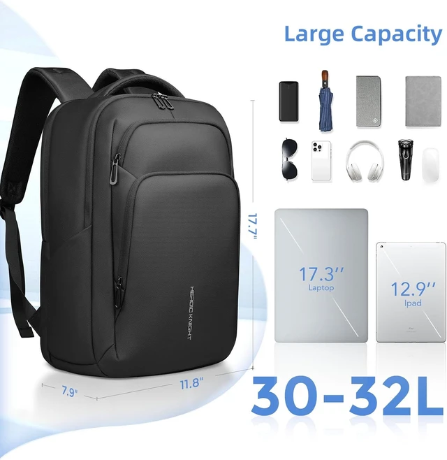 Alt view image 3 of 7 - 17.3-Inch Laptop Backpack for Men & Women 30L Travel Backpack