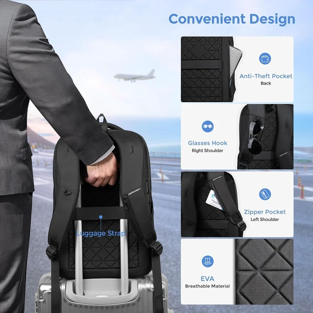 Alt view image 4 of 7 - 17.3-Inch Laptop Backpack for Men & Women 30L Travel Backpack