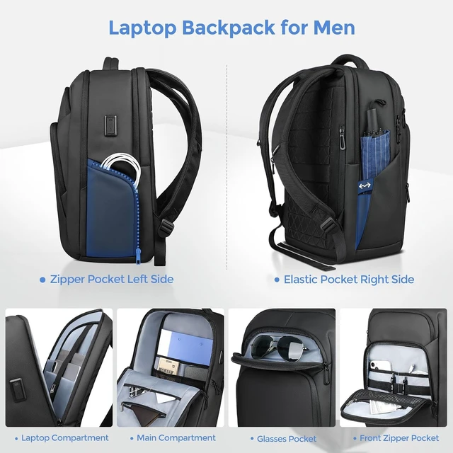 Alt view image 6 of 7 - 17.3-Inch Laptop Backpack for Men & Women 30L Travel Backpack