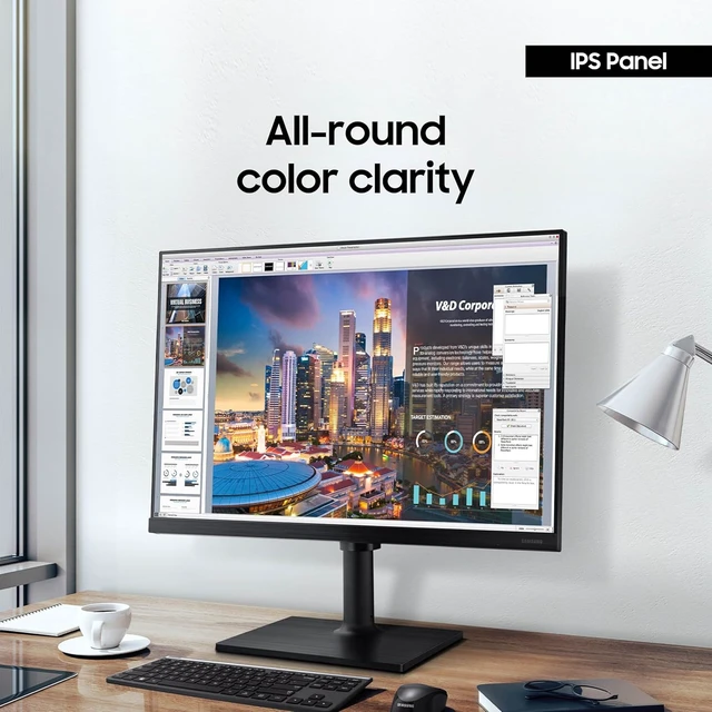 Alt view image 3 of 7 - FT45 Series 24-Inch FHD 1080p Computer Monitor 75Hz IPS, HDMI, DisplayPort, USB Hub, Height-Adjustable Stand, 3-Yr WRNTY (LF24T454FQNXGO) (Black)