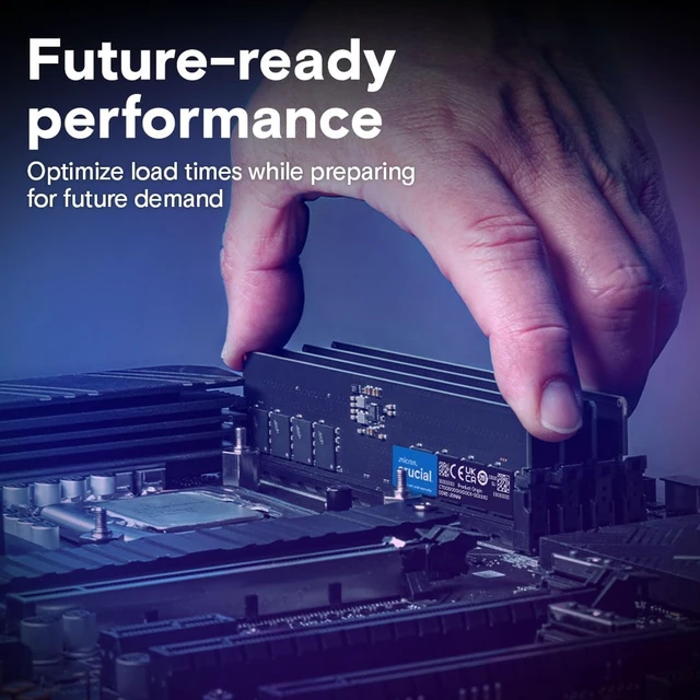 Alt view image 5 of 6 - 16GB DDR5 Desktop Memory 5600MHz (or 5200/4800MHz), UDIMM 288-Pin, Compatible with Core & Ryzen (CT16G56C46U5)