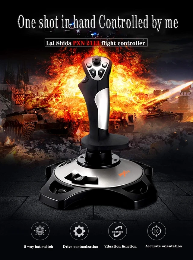Alt view image 2 of 7 - 2113pro PC Flight Stick Joystick Flight Simulator Controls