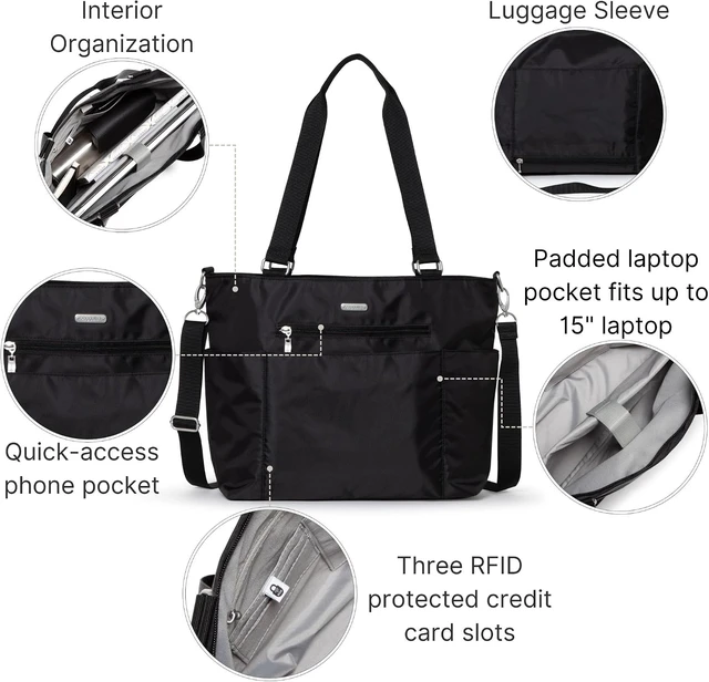 Alt view image 3 of 7 - Essential Laptop Tote Lightweight Work Tote with Laptop Sleeve, Travel Crossbody Shoulder Bag for Women
