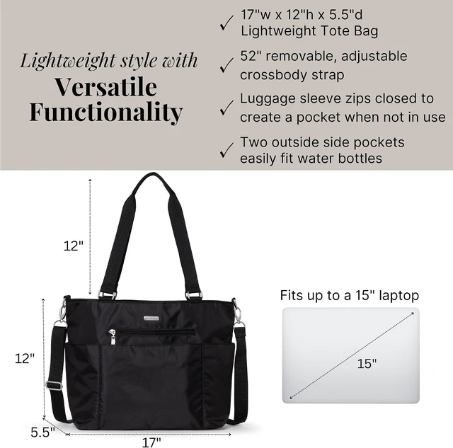 Alt view image 4 of 7 - Essential Laptop Tote Lightweight Work Tote with Laptop Sleeve, Travel Crossbody Shoulder Bag for Women