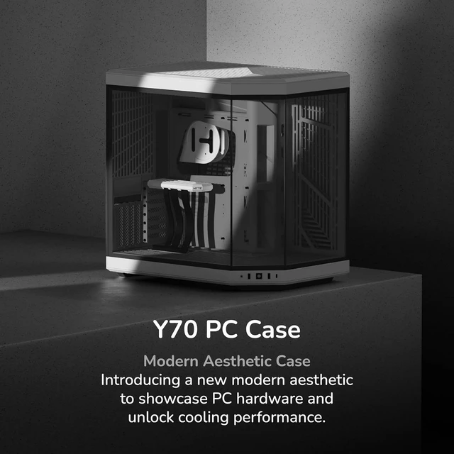 Alt view image 2 of 7 - Y70 Modern Aesthetic Gaming PC Case Panoramic Glass