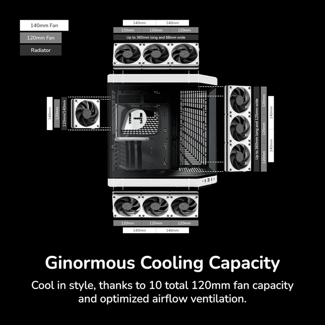 Alt view image 5 of 7 - Y70 Modern Aesthetic Gaming PC Case Panoramic Glass