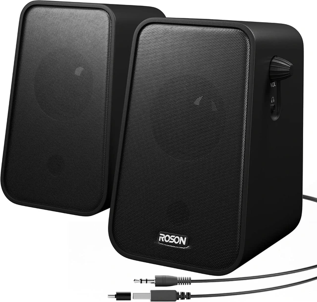 Main image of Computer Speakers for Desktop PC with Volume Control & Headphone Jack