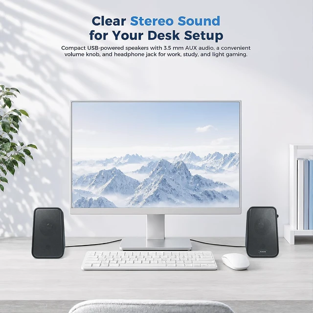 Alt view image 3 of 7 - Computer Speakers for Desktop PC with Volume Control & Headphone Jack