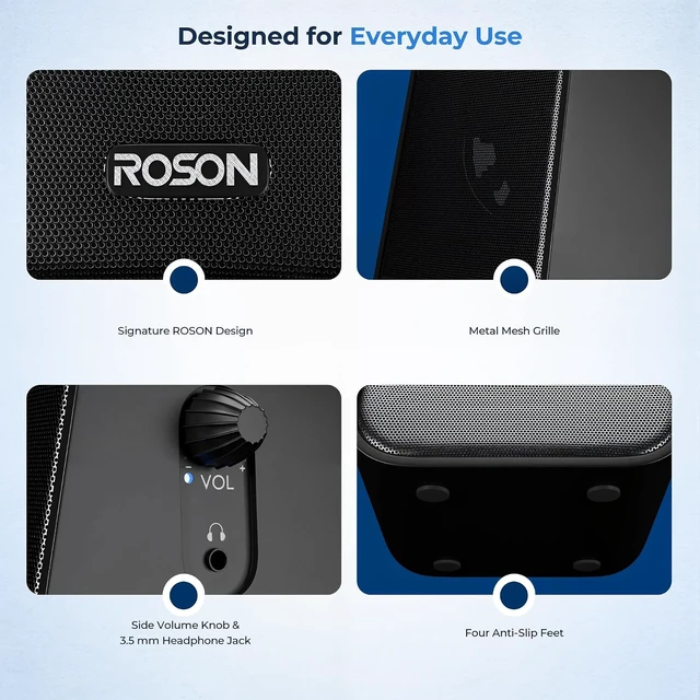 Alt view image 4 of 7 - Computer Speakers for Desktop PC with Volume Control & Headphone Jack