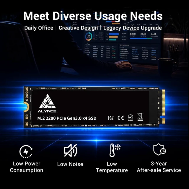 Alt view image 3 of 7 - JS890 1TB SSD PCIe Gen3 NVMe M.2 2280, Up to 3000MB/s