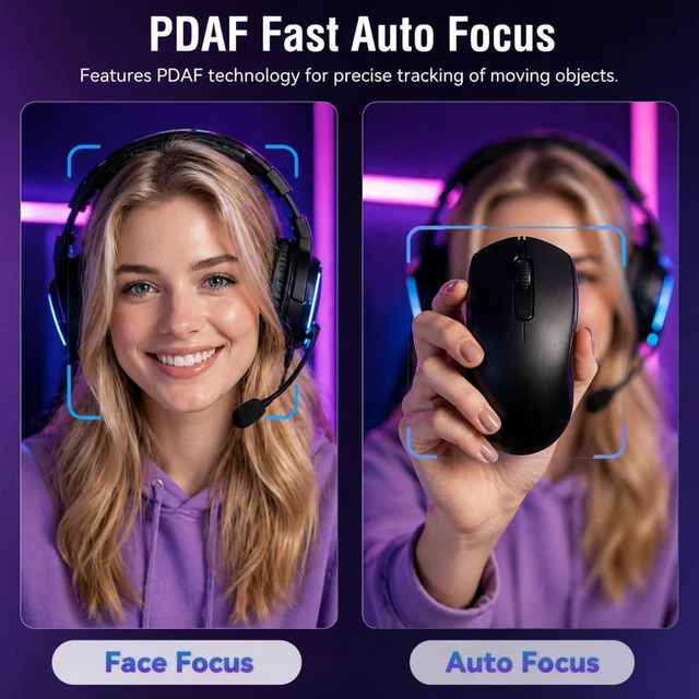 Alt view image 3 of 7 - 4K Webcam for PC PDAF Autofocus with Built-In Microphone, Windows