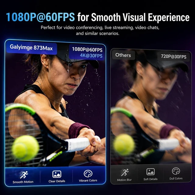 Alt view image 5 of 7 - 4K Webcam for PC PDAF Autofocus with Built-In Microphone, Windows