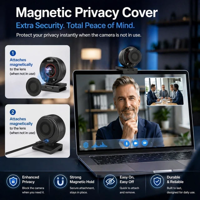 Alt view image 7 of 7 - 4K Webcam for PC PDAF Autofocus with Built-In Microphone, Windows
